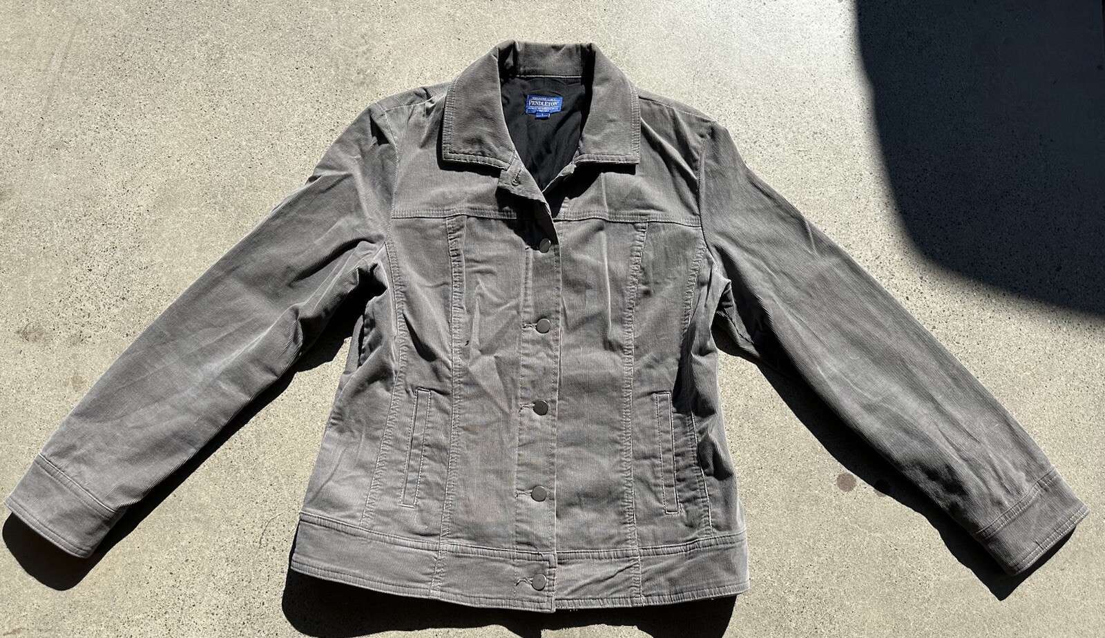 Vintage Pendleton Gray Buttoned Coat / Jacket Siz… - image 1