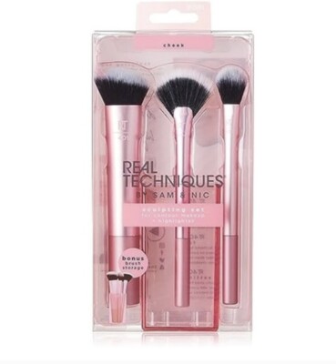 Real TECHNIQUES Sculpting  Set Contour makeup+ HIGHLIGHTER CHEEK makeup brush