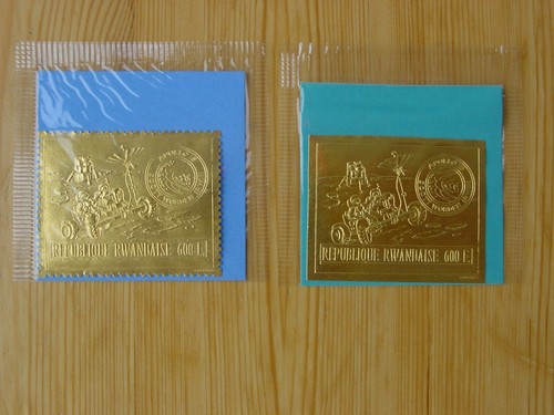 Goldmarken, Ruanda-Raumfahrt Apollo 15, Mi.473A+473B, postfrisch