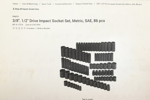 Proto J7274 Impact Socket Set, 86 Pieces - Picture 7 of 9