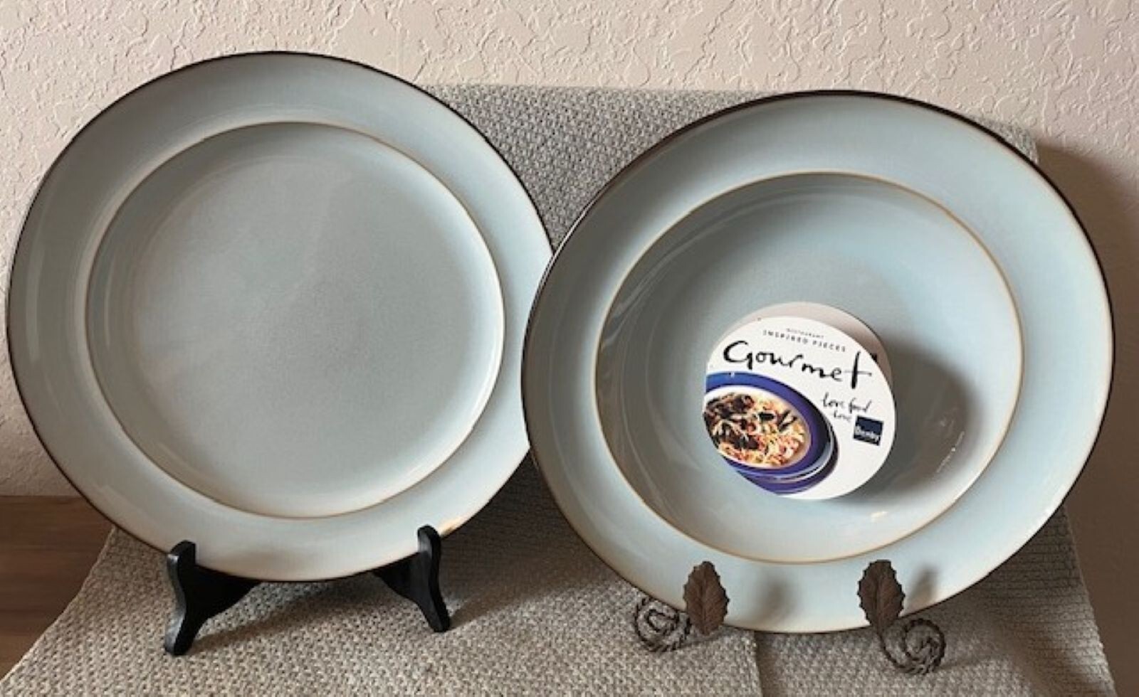 Denby SIENNA Light Blue Dinner Plate and Gourmet Bowl, New w/ Tags, 2009 - 2012