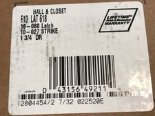 Schlage F10-LAT618 Nickel Latitude Passage Door Lever Set 1 3/4 DR 10-027 Strike