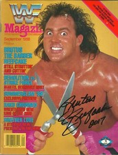 EB1889  BRUTUS THE BARBER  BEEFCAKE  signed Vintage  Wrestling Magazine w/COA