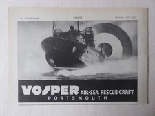 10/1945 PUB VOSPER PORTSMOUTH AIR SEA RESCUE CRAFT ORIGINAL AD