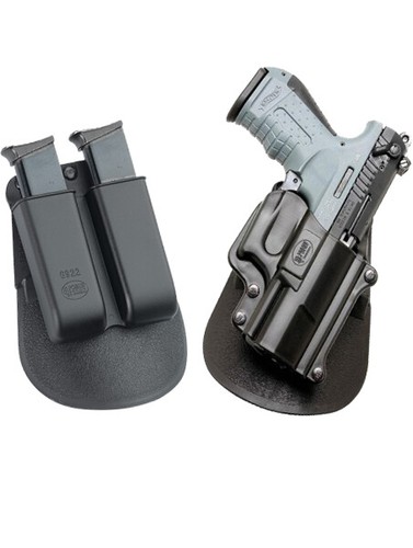 Étui Pagaie Fobus + Double Poche à Chargeurs Pour Walther P22 - Noir - Niveau 1 - Fabriqué En Israël