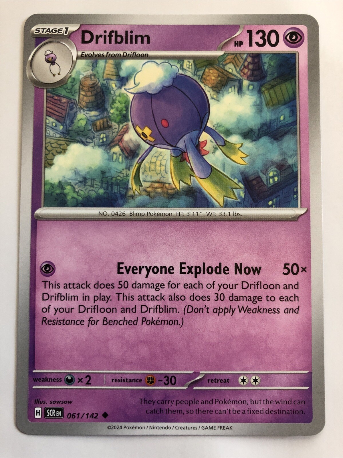 Pokémon TCG Stellar Crown Drifblim 061/142 NM