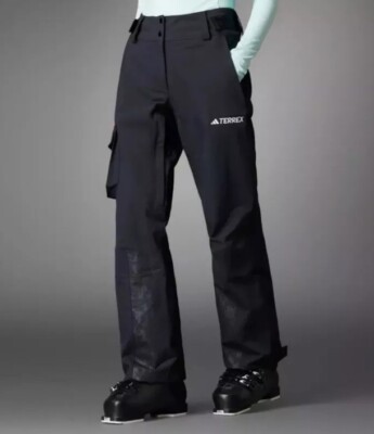 adidas Terrex Techrock 3L Nylon Pants Ski Waterproof Snow Black Women s Medium