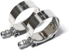 2pcs 47mm-53mm Stainless Steel T-bolt Clamp Turbo Intake Silicone Hose Clamps