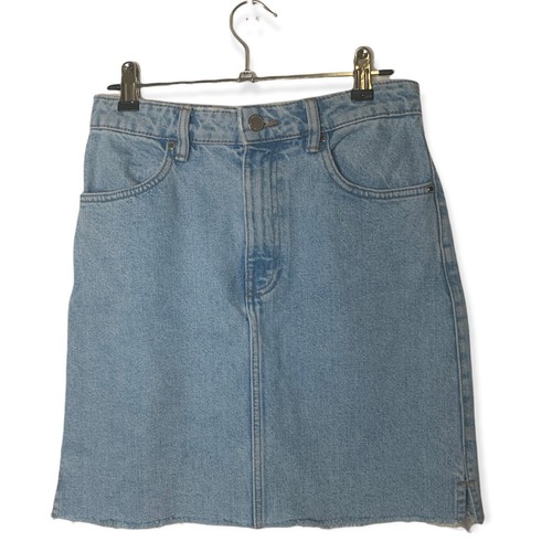 Zara Trafaluc Womens Denim Skirt Short Light Blue Pockets Summer Size XS