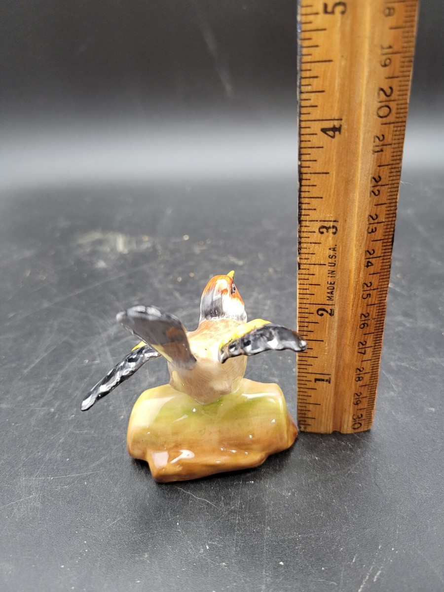 Vintage Crown Staffordshire Gold Finch Porcelain Bird Figurine