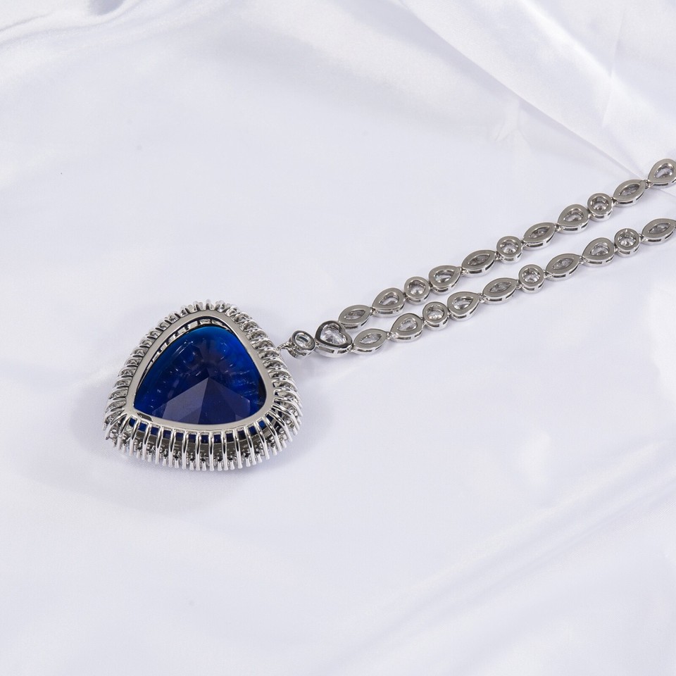 Ttanc Heart of the Ocean Necklace Pendant, Mega 55 Carat Blue Crystal