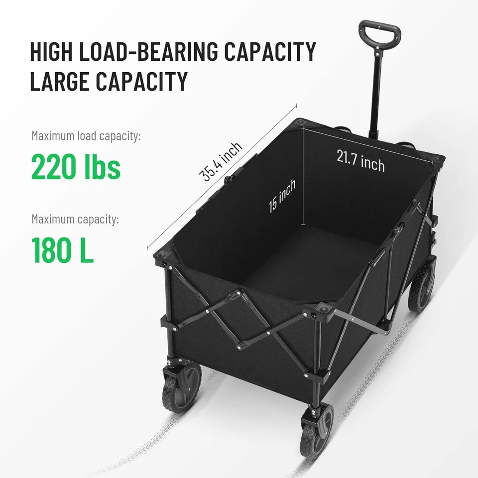 Carrinho dobrável carrinho dobrável jardim praia utilitário acampamento ao ar livre esportes - Imagem 3 de 4
