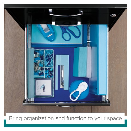 Space Solutions 3 Drawer Letter Width Vertical File Cabinet Pencil Drawer Black - Picture 4 of 6