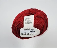 Cascade Yarns Cash Vero DK 1 Ball Extra Fine Wool Blend RUBY Red 020 NEW Yarn