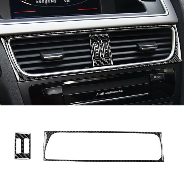 RHD Carbon Middle Console Air Condition Outlet Vent Cover For Audi A4 B8 A5 09+
