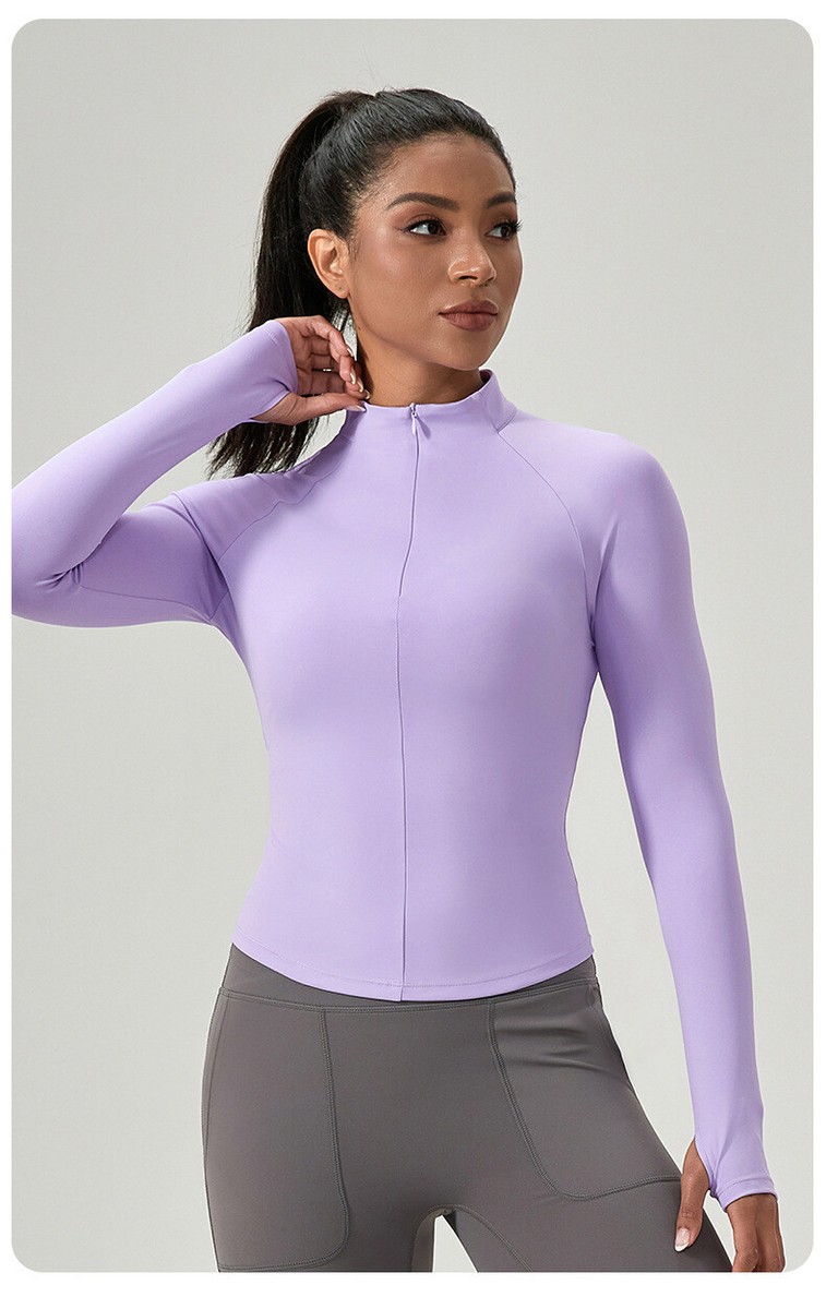 Women Tight Yoga Zipper Jacket Sports Long Sleeve Quick Dry