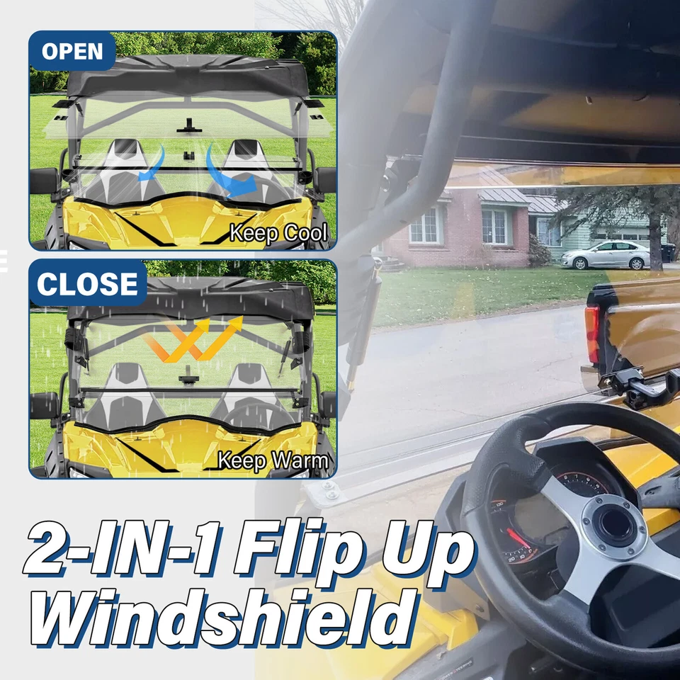 Parabrisas abatible resistente a arañazos para Can Am Commander 800/1000/MAX 2011-2020 Foto 3 de 4