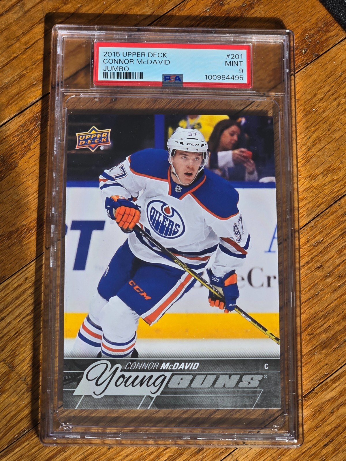 2015-16 UPPER DECK YOUNG GUNS PSA 9  #201 CONNOR MCDAVID JUMBO OVERSIZED