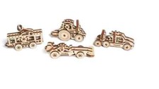 Vehicle Fidgets Set of 4 3D Wood Model Kit UGEARS New
