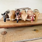 NWT Safari Wood Napkin Rings Zebra Elephant Giraffe Rhino Lion Leopard