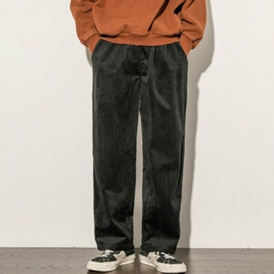 Herren Cordhose Freizeithose locker gerades Bein Retro Vintage gestreift