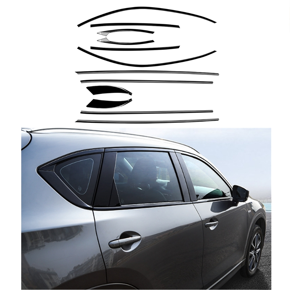 For Mazda CX-5 black Stainless Steel Window Strip Cover Trim 12PCS 2018-2023