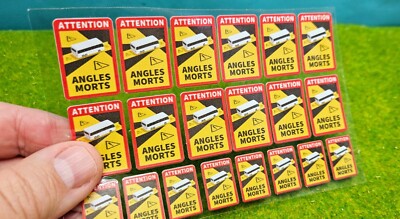 1:12 - 20 Stück Set Angles Morts - toter Winkel Aufkleber Sticker LKW Truck RC