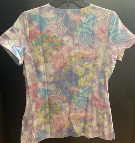 Disney Lilo and Stitch Scrub Top Womens XS Tye Dye Medical Dental Doctor Nurse - Picture 4 of 4