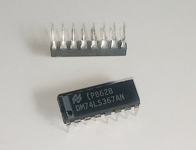 Pair(2x) of IC DM74LS367AN Driver/Buffer Device, Dual, 16 Pin DIP
