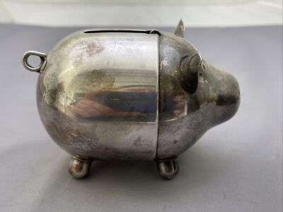 Vintage Rare Silver Plate Piggy Bank Napier z214 | eBay