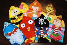 New Boys Girls Toddler / Child  Pool Beach or Bath Hooded Character Towel NWT