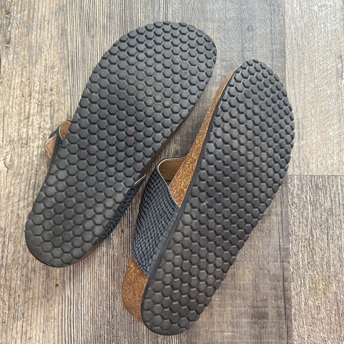 Spring Step Leather Sandals Shoe Black Size 39 Made In Spain Open Toe Summer - Picture 8 of 13