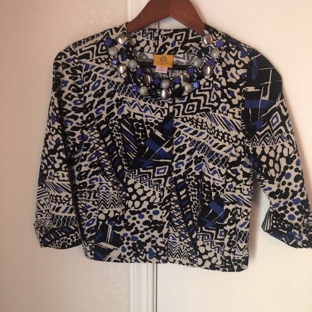 Ruby Rd. Womens Blazer Jacket Multicolor Abstract… - image 1