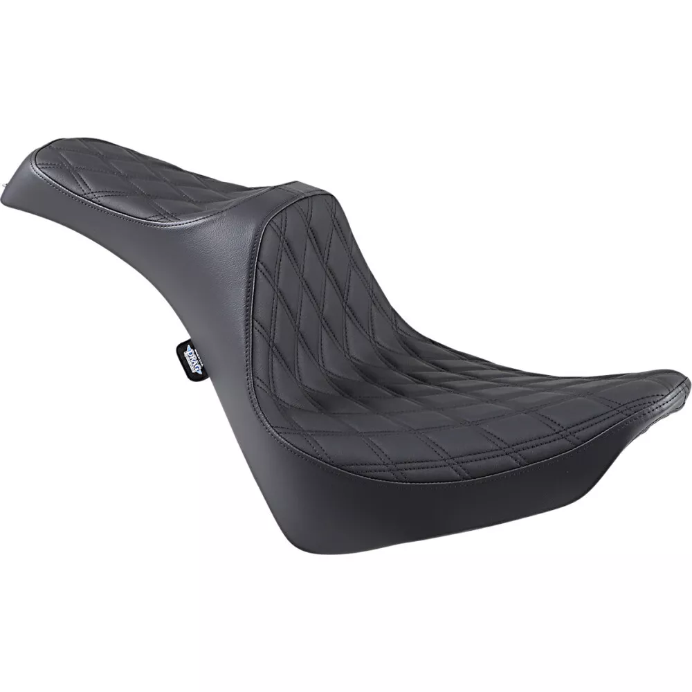 Drag Specialties Predator III Seat, Double Diamond, Softail (Black