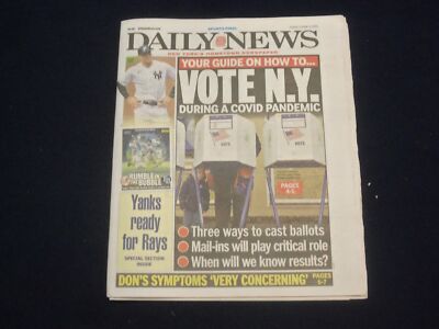 2020 OCTOBER 4 NEW YORK DAILY NEWS NEWSPAPER -HOW TO VOTE IN NYC DURING PANDEMIC