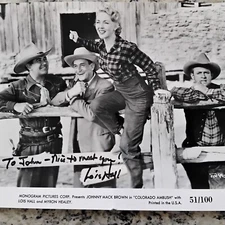 Lois Hall SIGNED Photo 50s Movie Actress Colorado Ambush Cast Johnny Mack Brown