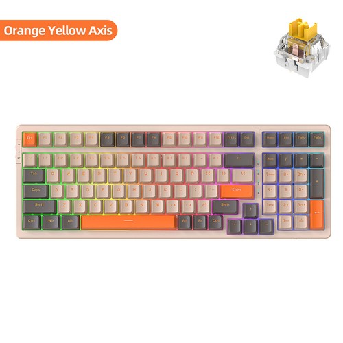 K98 Mechanical Keyboard Type-C Wired Gaming Keyboard for PC (Orange Yellow Axis) - Bild 2 von 12
