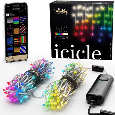 Icicle App-Controlled Smart 190 Multicolor RGB+W LED Christmas Lights