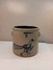 3 Gallon Antique Salt Glazed Stoneware Whites Utica Bird Crock