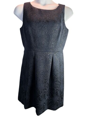 Tahari Arthur S Levine Blue Sheath Dress Textured Metallic Women's Size 12P NWT