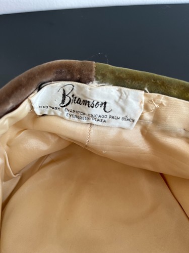 vintage 60s hat mustard yellow velvet cloche pillbox flapper fold cap - Picture 6 of 12