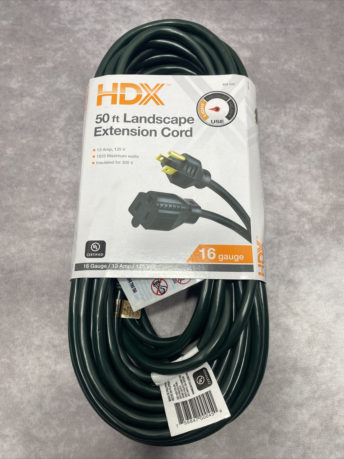 HDX 50 ft. 16/3 Light Duty Indoor/Outdoor Landscape Extension Cord