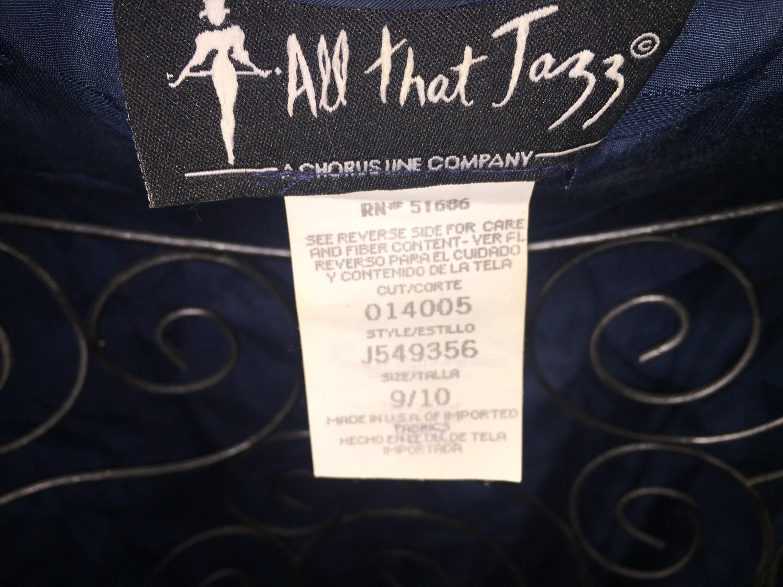 ALL THAT JAZZ Dress A Chorus Line Company Misses/Ladies Size 9/10 eBay