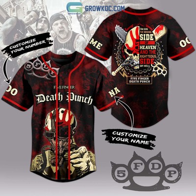 Five Finger Death Punch Personalized Baseball Jersey With Sewn Trim