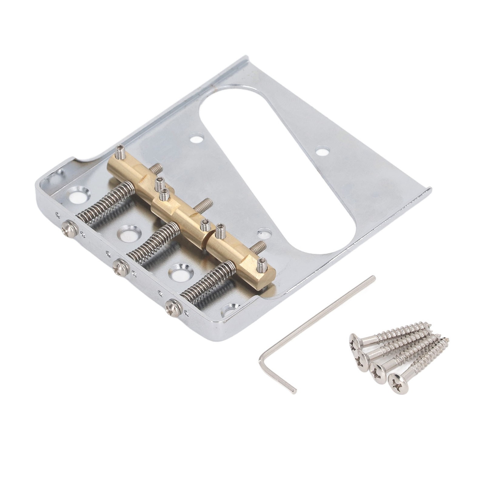 Guitar Bridge Tailpiece 3 Brass Saddles Bridge For Vintage Tele Telecaster Style