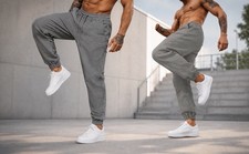 Herren Leinenhose, lang Grau Gr. L