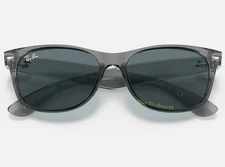 Ray-Ban RB2132 New Wayfarer Sunglasses 55mm Dark Blue Lens Grey Frame UV Protect