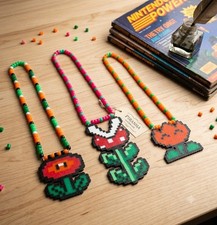 Set of 3 Mario Flowers Perler Bead Kandi Necklaces-EDC-RAVE-FESTIVAL-PLUR-EDM
