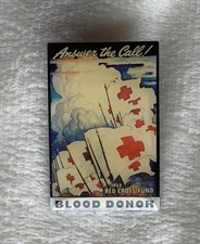 Answer The Call! 1953 Red Cross Fund Blood Donor ARC Lapel Pin VINTAGE 1990&rsquo;s