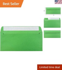 Business Colored Envelopes with Peel and Seal Closure - 4 1/8 x 9 1/2 - Green...